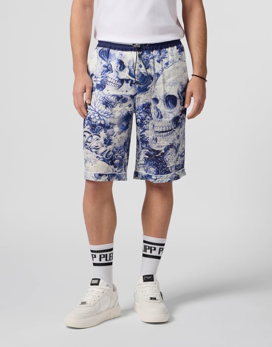 Linen Bowling Shorts All-Over Ceramic - Image 2