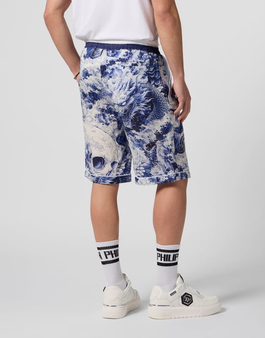 Linen Bowling Shorts All-Over Ceramic - Image 5
