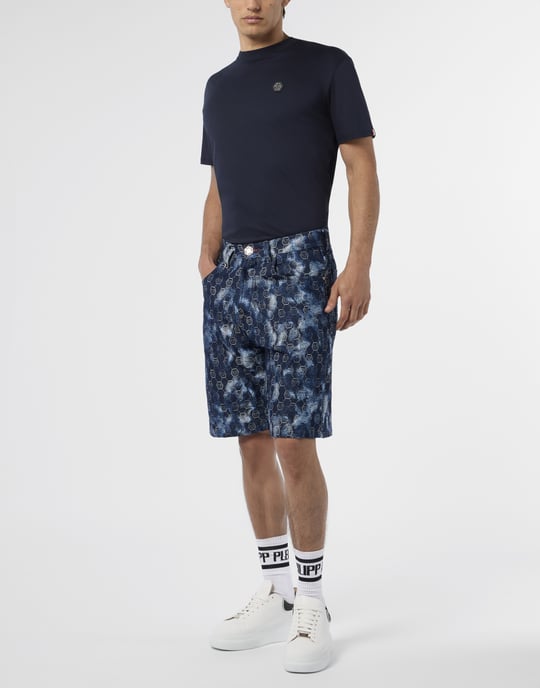 Denim Shorts Jacquard Monogram - Image 4