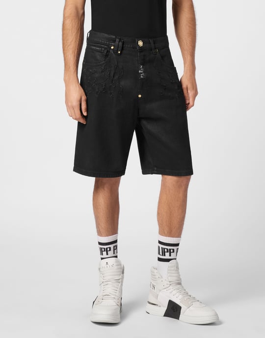 Philipp Plein Jeansshorts - Schwarz - Image 2