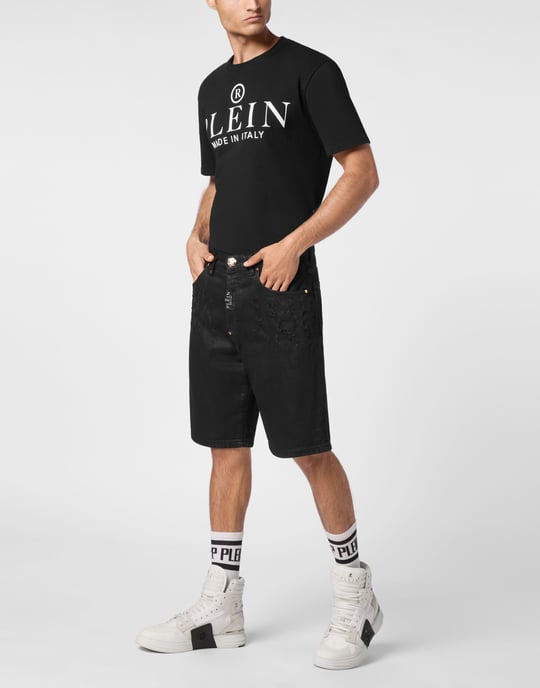 Philipp Plein Jeansshorts - Schwarz - Image 3