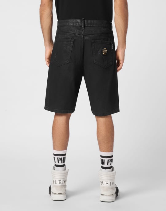 Philipp Plein Jeansshorts - Schwarz - Image 4