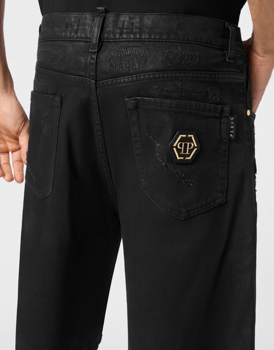 Philipp Plein Jeansshorts - Schwarz - Image 5