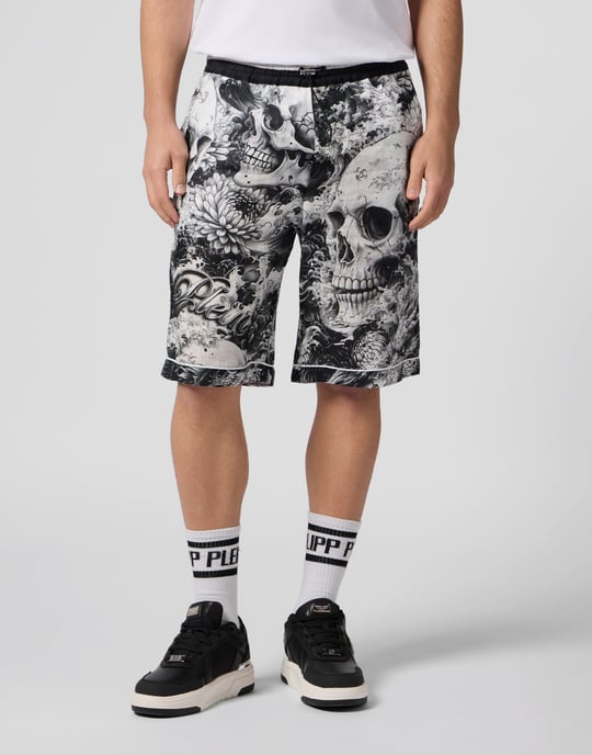 Linen Bowling Shorts All-Over Ceramic - Image 2