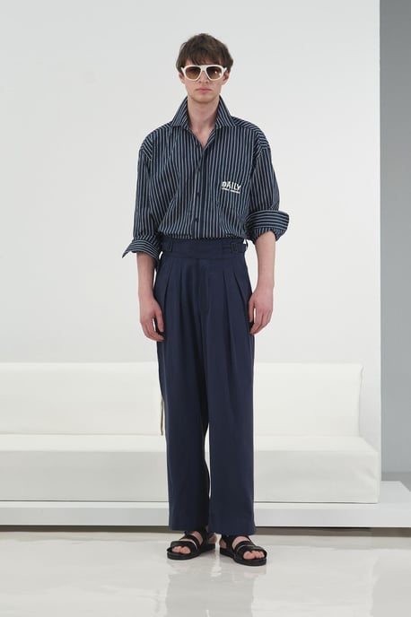 Striped Long Sleeve Shirt with Embroidery - Image 2