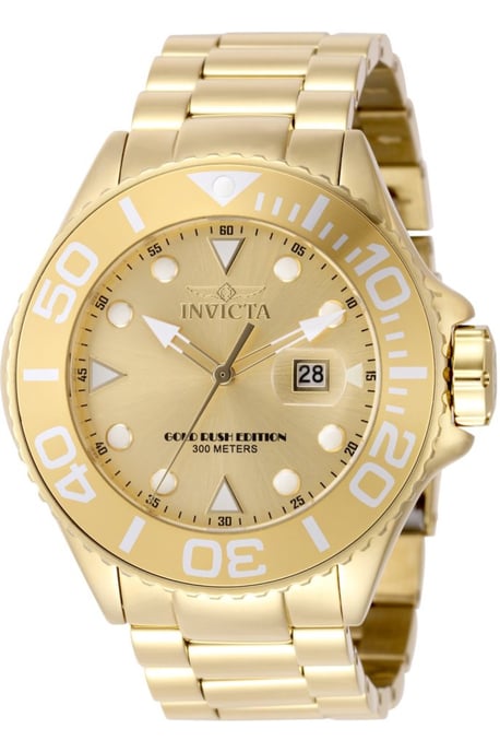 Invicta Grand Diver 48613 Herrenuhr - Quarzwerk - Edelstahl mit goldenem Zifferblatt - 52 mm - Image 1