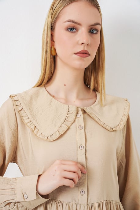 Maxikleid mit Babykragen und Knopfverschluss - Image 2