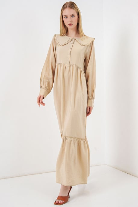 Maxikleid mit Babykragen und Knopfverschluss - Image 4
