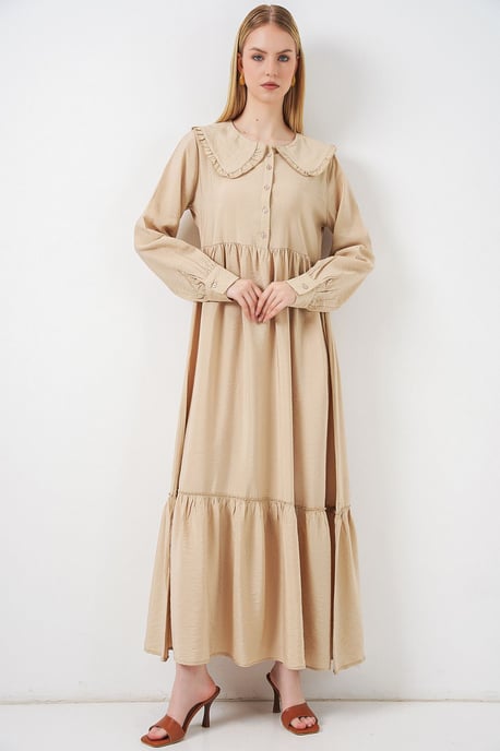 Maxikleid mit Babykragen und Knopfverschluss - Image 5