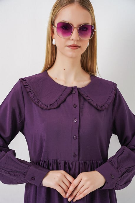 Maxikleid mit Babykragen und Knopfverschluss - Image 2
