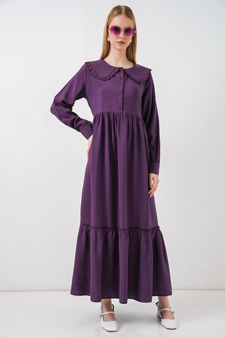 Maxikleid mit Babykragen und Knopfverschluss - Image 4