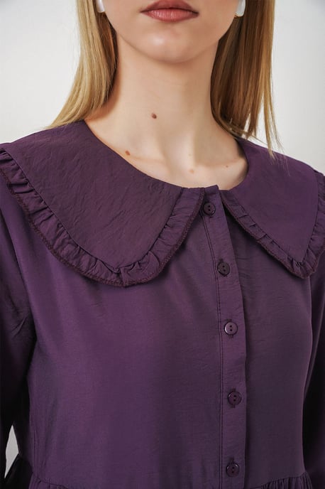 Maxikleid mit Babykragen und Knopfverschluss - Image 5