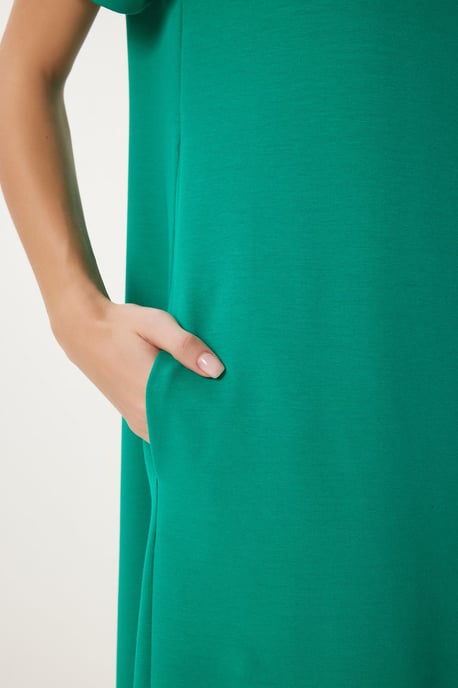 Midikleid mit kurzen Ärmeln und Rundhalsausschnitt - Image 4