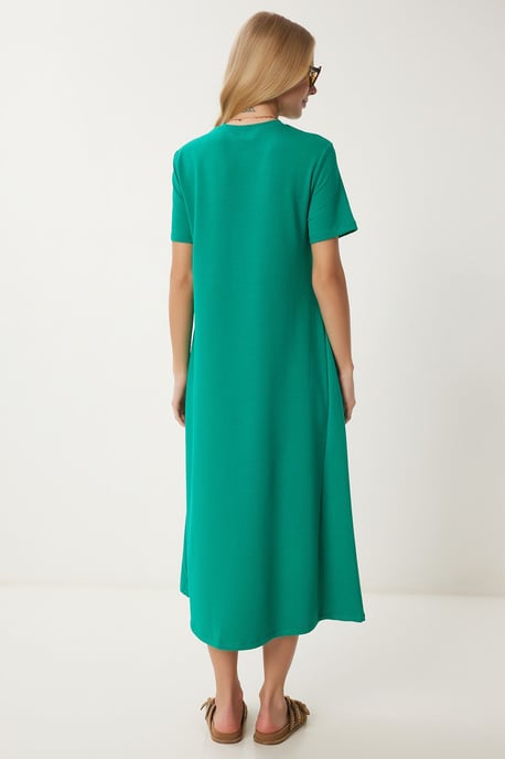 Midikleid mit kurzen Ärmeln und Rundhalsausschnitt - Image 5