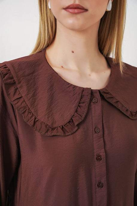 Maxikleid mit Babykragen und Knopfverschluss - Image 5