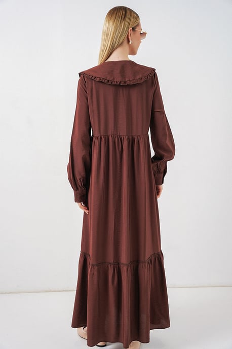 Maxikleid mit Babykragen und Knopfverschluss - Image 6