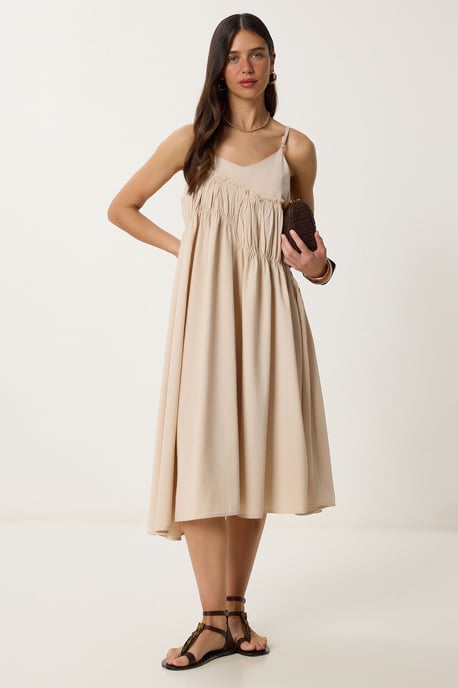 Rüschenshirt U-Ausschnitt Midi-Kleid - Image 2