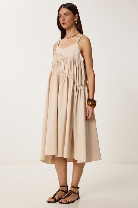 Rüschenshirt U-Ausschnitt Midi-Kleid - Image 3