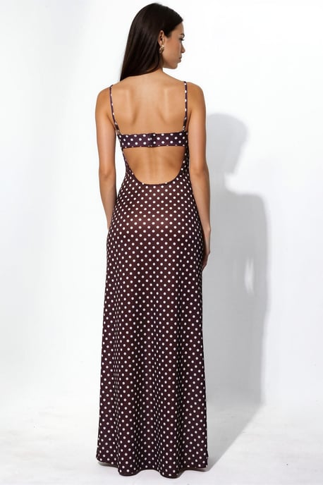 Punkte-Maxi-Kleid mit Herzkragen - Image 3