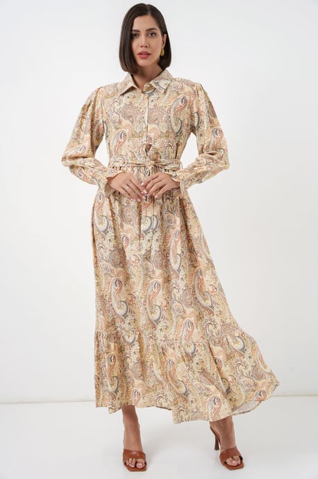 Paisley-Gürtel-Midi-Hemdkleid - Image 3