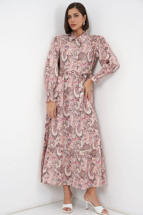 Paisley-Midikleid mit Gürtel - Image 4