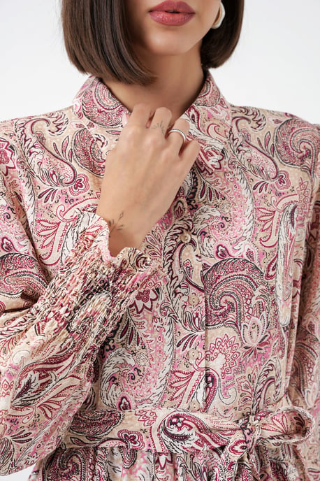 Paisley-Midikleid mit Gürtel - Image 5