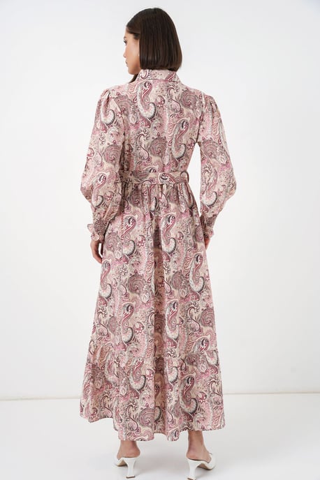 Paisley-Midikleid mit Gürtel - Image 6