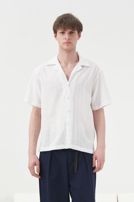 Kurzarmstrukturshirt aus Baumwolle - Image 1