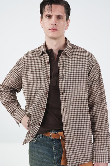Oversized Karierte Baumwollhemd - Image 3