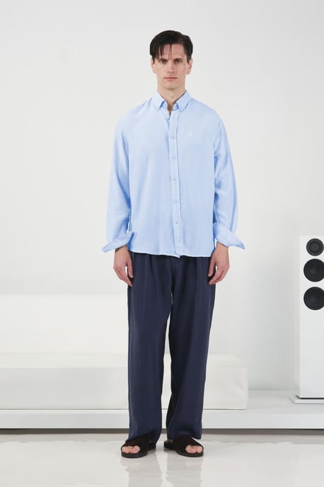 Regulär geschnittenes Button-Up Popeline-Hemd - Image 4