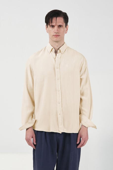 Langarm-Button-Up Tencel-Hemd - Image 1