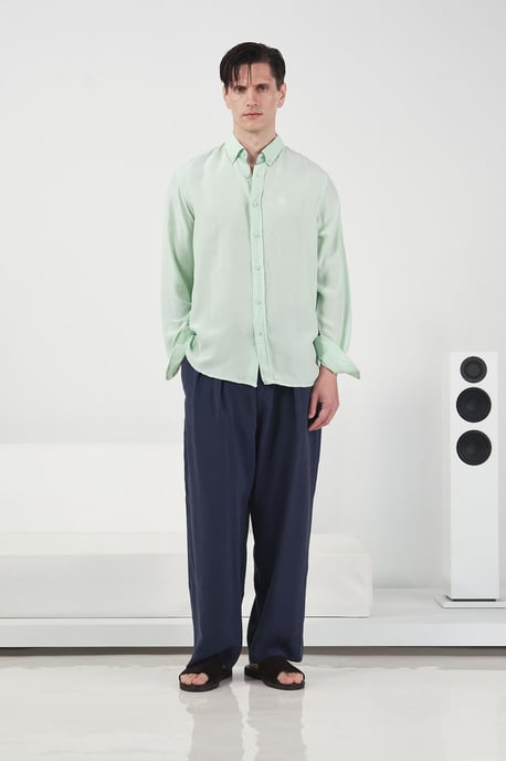 Herren Hemd mit regulärer Passform, Knopfkragen, unifarben aus Tencel - Image 3
