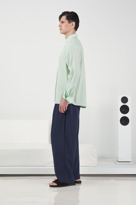 Herren Hemd mit regulärer Passform, Knopfkragen, unifarben aus Tencel - Image 4