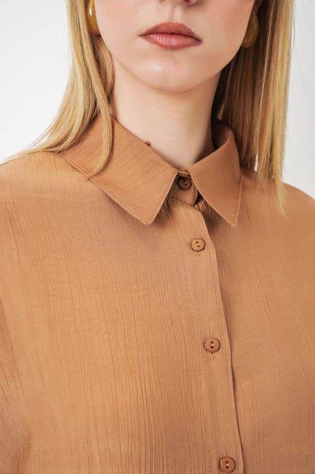 Strukturiertes Button-Down Langarmhemd - Image 5
