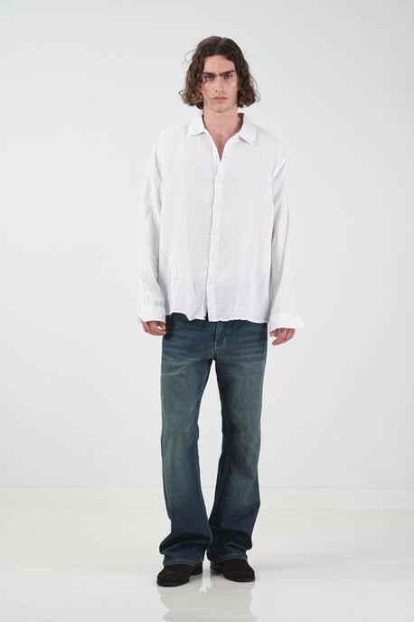 Entspanntes Passform Texturiertes Langarmshirt - Image 1