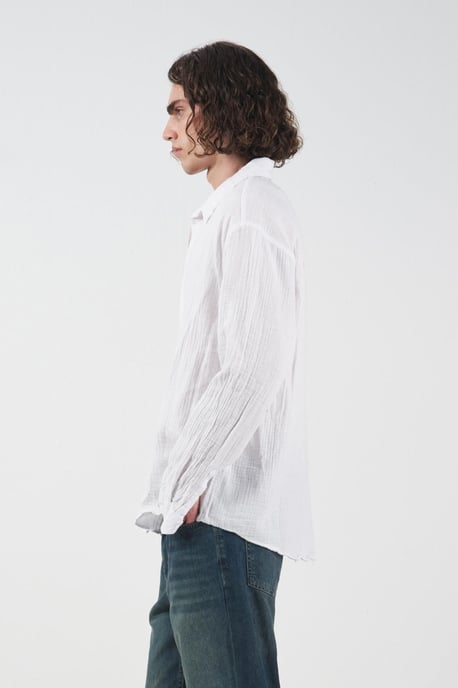 Entspanntes Passform Texturiertes Langarmshirt - Image 4