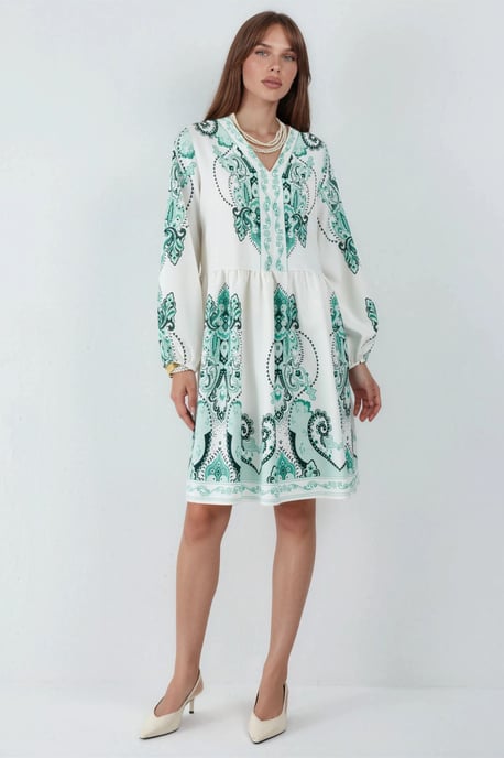 Gemustertes A-Linien-Minikleid - Image 5