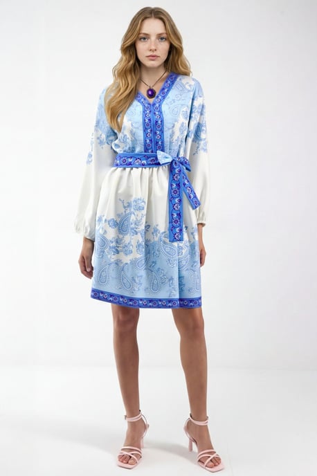 Mustered A-Linien Mini-Kleid - Image 3