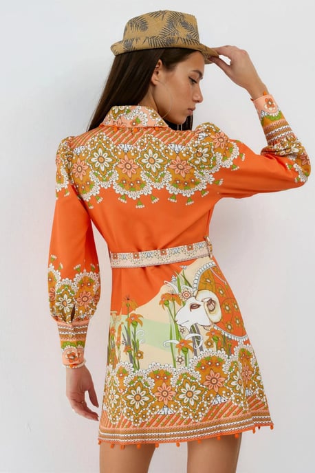 Gemustertes A-Linien-Minikleid - Image 3