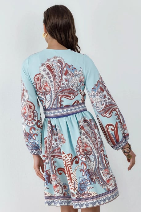 Gemustertes A-Linien-Minikleid - Image 3