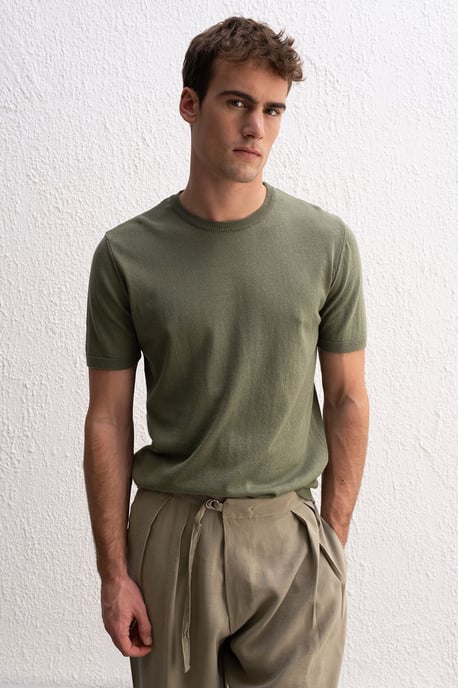Herren Rundhals-Rippenshirt - Image 1
