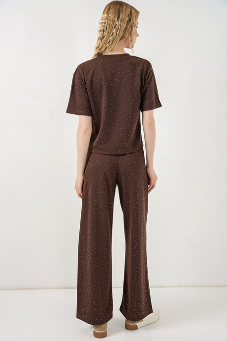 Polka-Dot-Printed Rundhalsausschnitt T-Shirt - Image 6