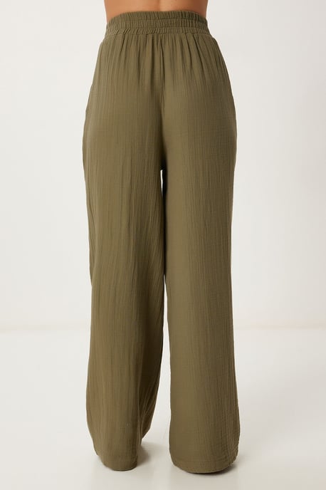 Weite Hosen mit Bindegürtel und Bindungsdetails - Image 5