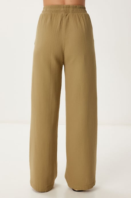 Weite Hosen mit Bindegürtel und Bindungsdetails - Image 5