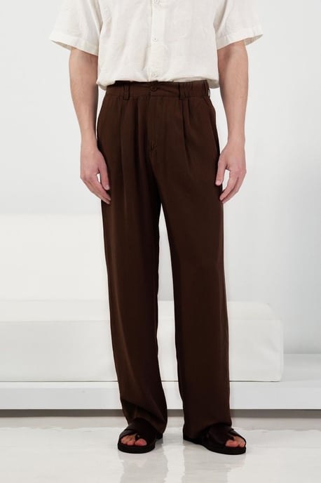 Hochtaillierte Weite Hosen mit Falten - Image 2