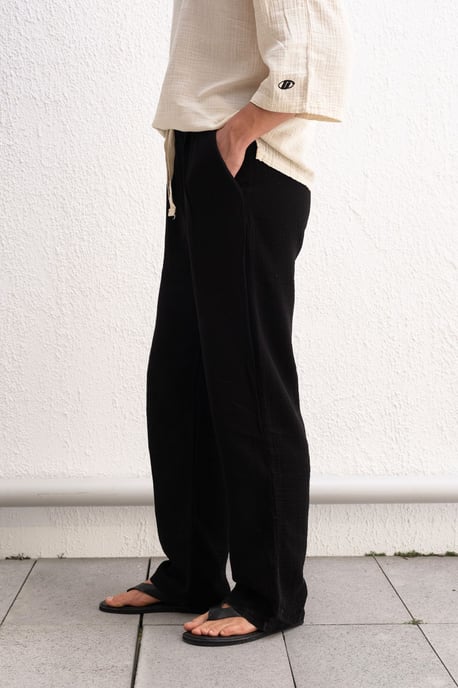 Herren Baumwollweite Hose mit Kordelzugbund - Image 3