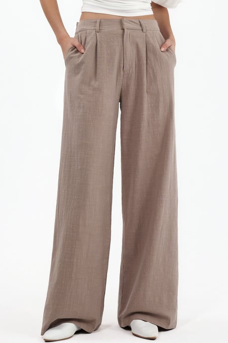 Hochtaillierte weite Palazzo-Hose - Image 1