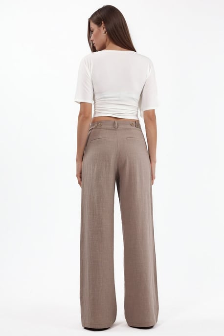 Hochtaillierte weite Palazzo-Hose - Image 3