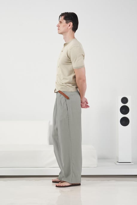 Herren Hose mit mittlerer Bundhöhe, weit geschnitten, mit Falten - Image 3