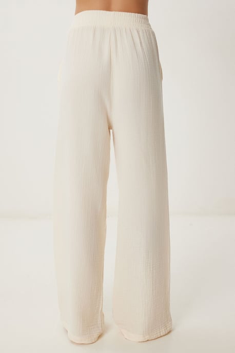 Weite Hosen mit Bindegürtel und Bindungsdetails - Image 5